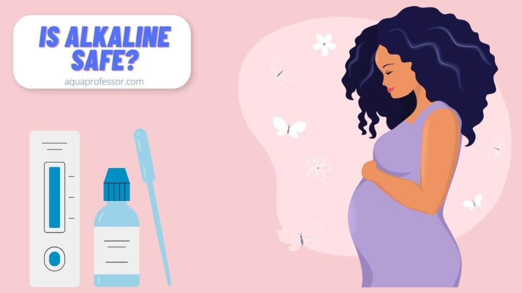an illustrative image representing the question that can pregnant women drink alkaline water