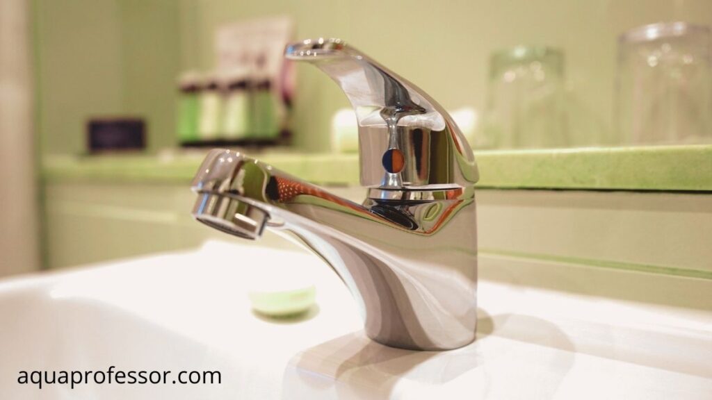 A original photo of a shiny faucet
