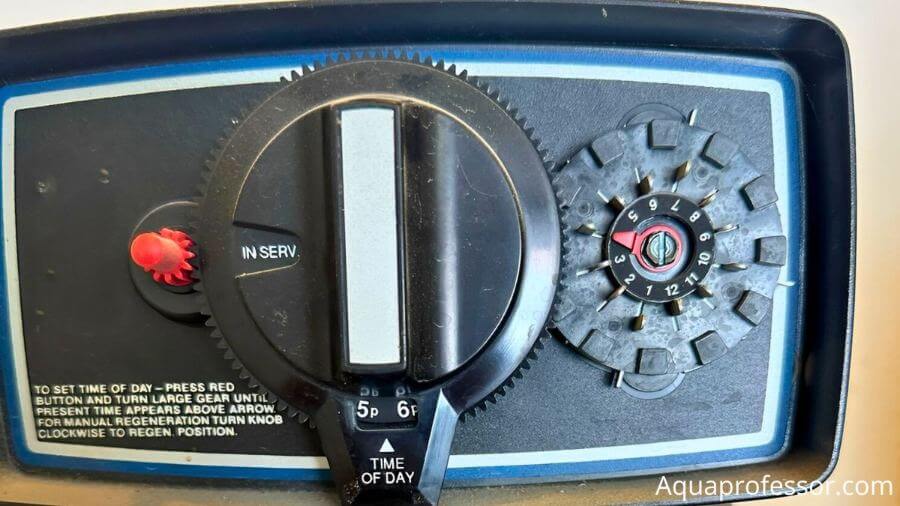 Hard water minerals will accumulate in the control valve